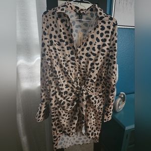Leopard satin dress